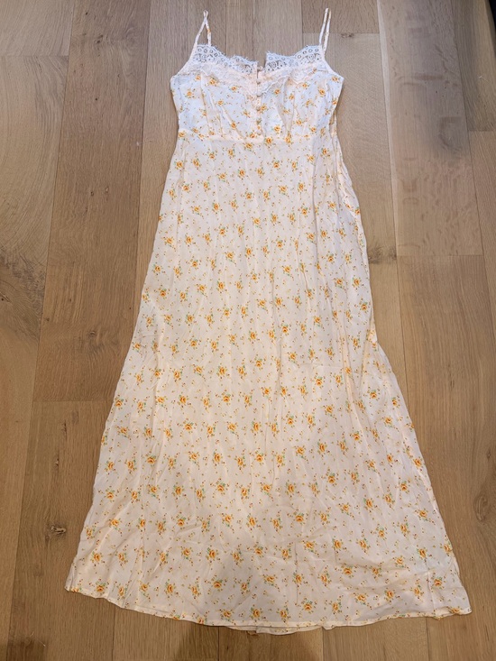 GAP Dresses & Skirts - GAP Floral Lace Trim Maxi Dress Cottagecore Prairie Slip Dress Cream Yellow NWT